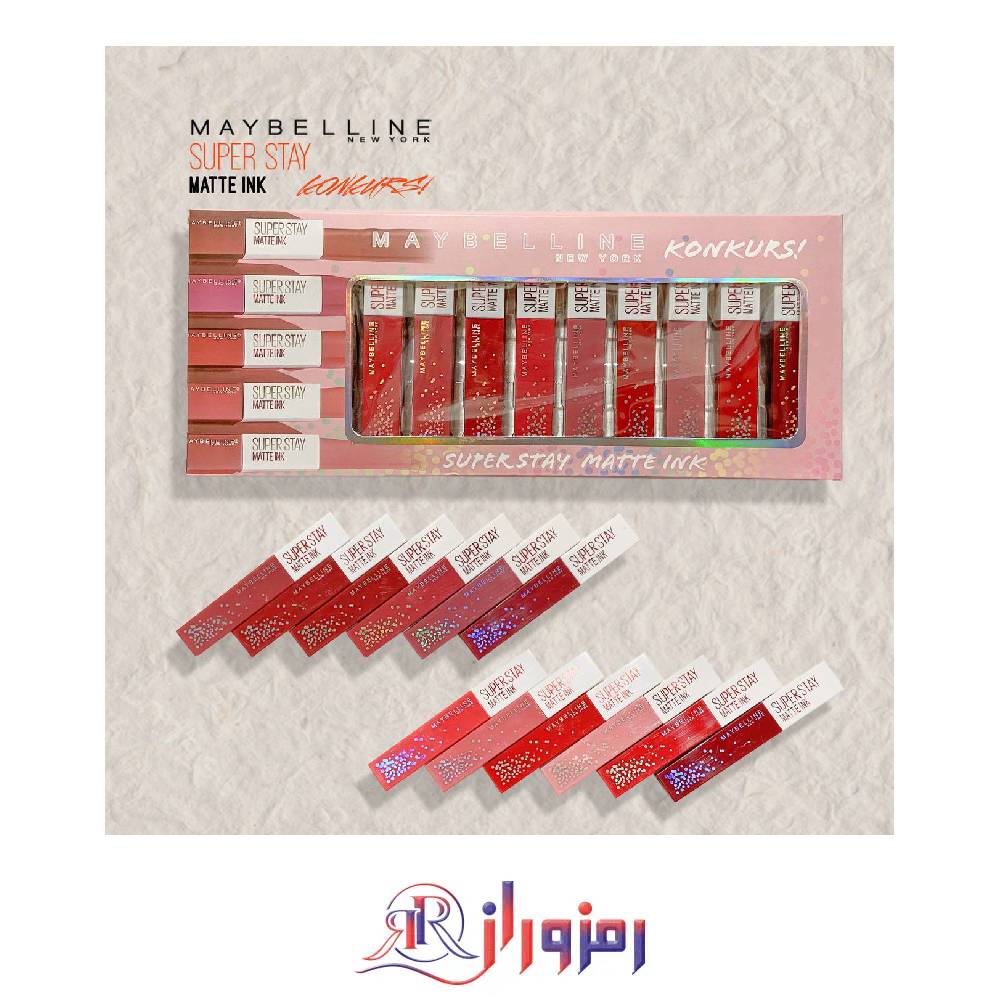 رژلب مایع میبلین مدل super stay سوپر استی پک 12 عددی